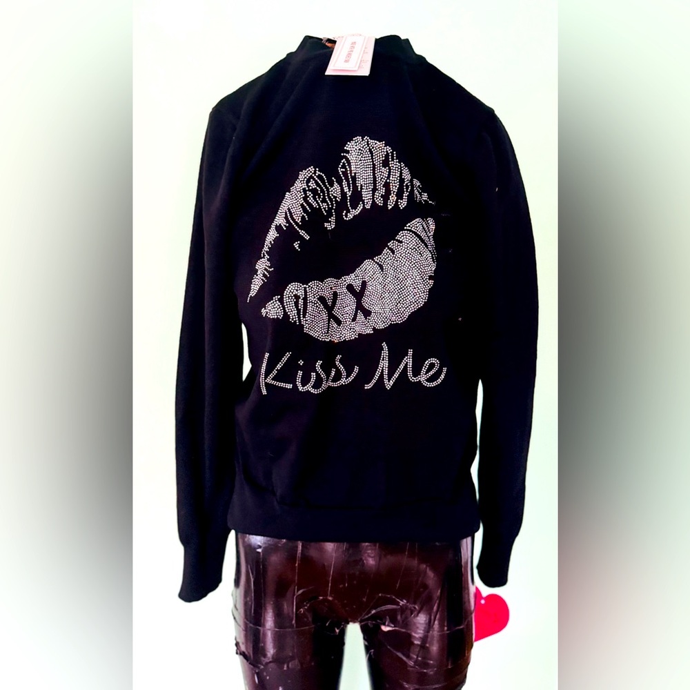 Nanette Lepore Black/Silver Graphic Sweatshirt
